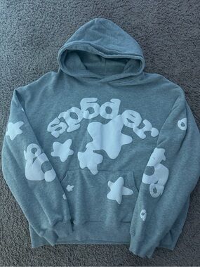 Grey Sp5der Hoodie Sweatshirt